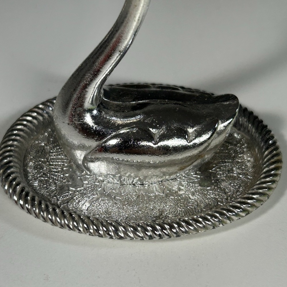 Vintage Swan Silver Plated Ring Holder Trinket Tray Hong Kong READ - Picture 2 of 10